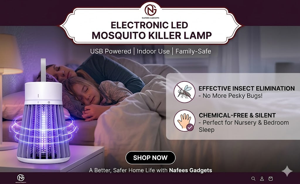 Electronic LED Mosquito Killer Lamp - USB Powered UV Bug Zapper & Insect Trap