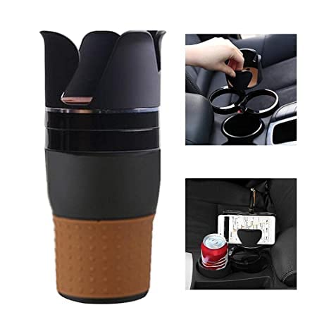 5 in 1-Rotatable Vehicle Cup Holder Organizer 1 Adjustable Holder Car Cup Holder,Multi-Functional for Sunglasses Drink Phone Holder and Items Storage