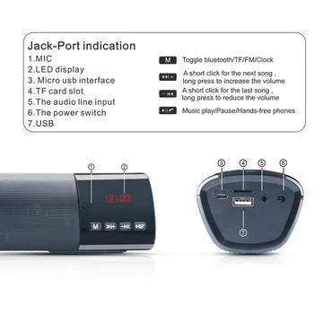 Kisonli LED-800 Bluetooth Soundbar Speaker – Rechargeable Wireless Speaker with LED Display