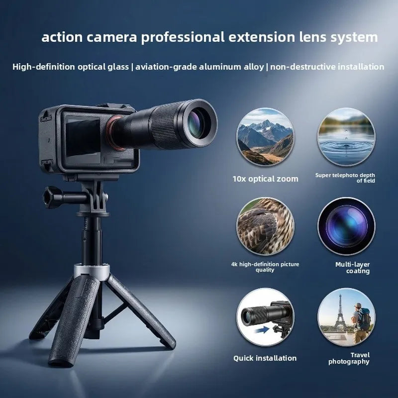 12X Telephoto Zoom Lens Only for DJI Osmo Action 4, Action 5, Action 6