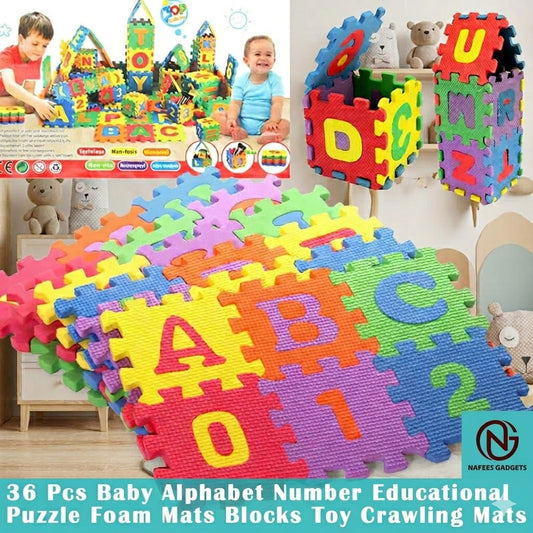 Alphabet & Number Puzzle Foam Mat | Educational Crawling Play Mat for Kids – Safe & Non-Toxic