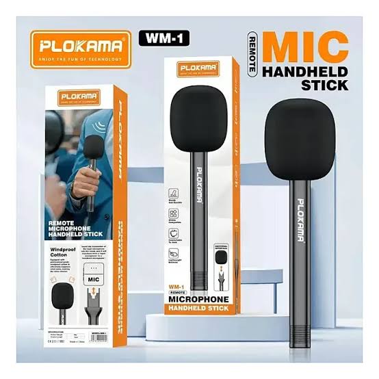 PLOKAMA Wireless Microphone Handheld Stick - Professional Interview & Vlogging Mic Handle