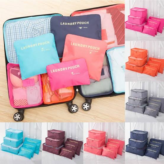 Floral Travel Storage Organizer Set - 6 Pcs Luggage Packing Cubes & Laundry Pouches | Nafees Gadgets