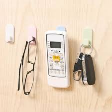TV Remote Control Key Wall Mounted Storage Hook Hanger Organizer Holder 2Pcs