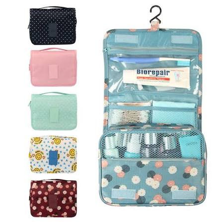 Hanging Travel Toiletry Bag & Makeup Organizer Pouch