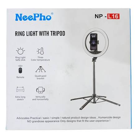 NeePho NP-L16 12-inch LED Ring Light with Adjustable Tripod Stand