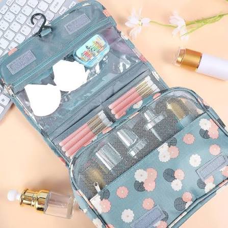 Hanging Travel Toiletry Bag & Makeup Organizer Pouch