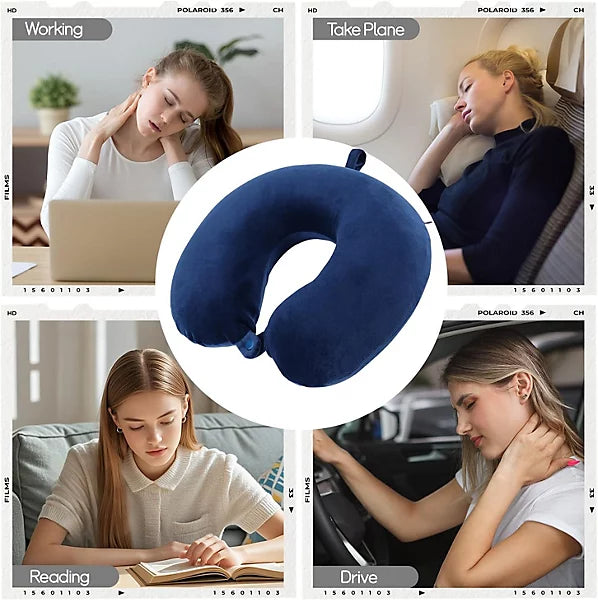 Premium Soft U-Shaped Travel Neck Pillow - Comfortable Support for Car, Plane & Office Use