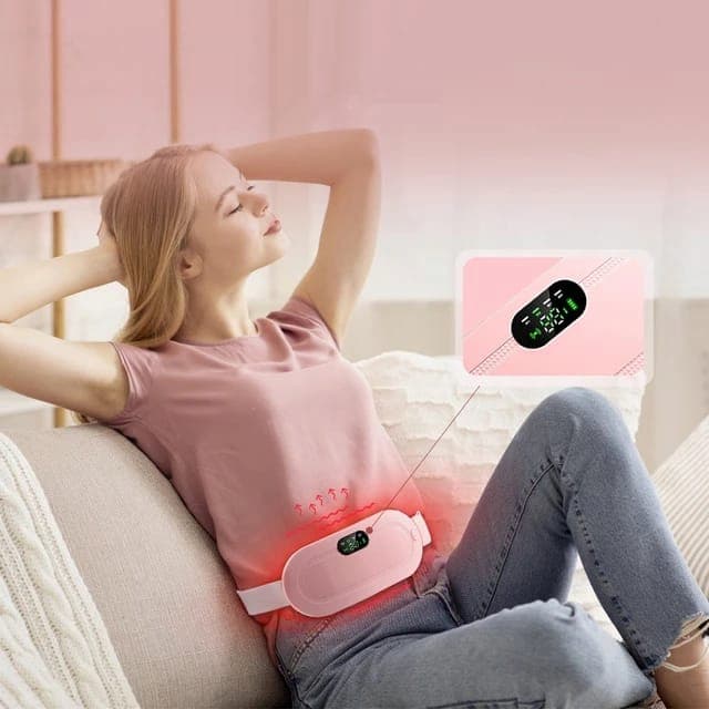 Intelligent Period Pain Relief Heating Pad - Uterine Warm Belt with Vibration Massage