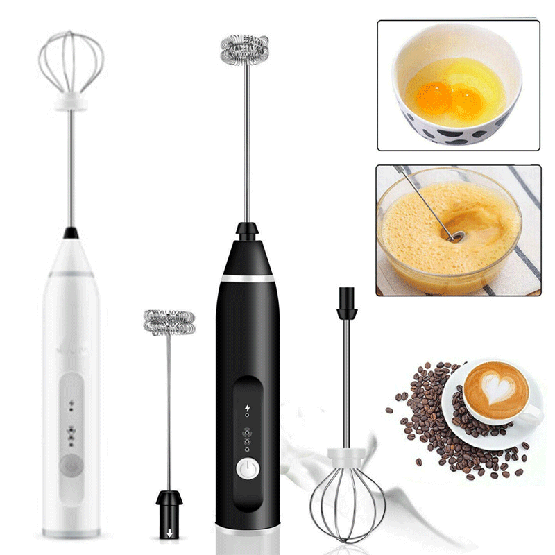Portable Electric Coffee Frother & Milk Mixer - Handheld Adjustable Speed Foam Maker For Latte & Cappuccino