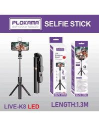 SELFIE STICK LIVE K8 LED 130CM