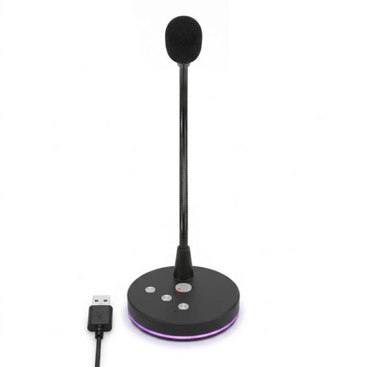 USB Desktop Microphone with Mute Button & LED Light for PC, Laptop, Gaming, Streaming & Meetings