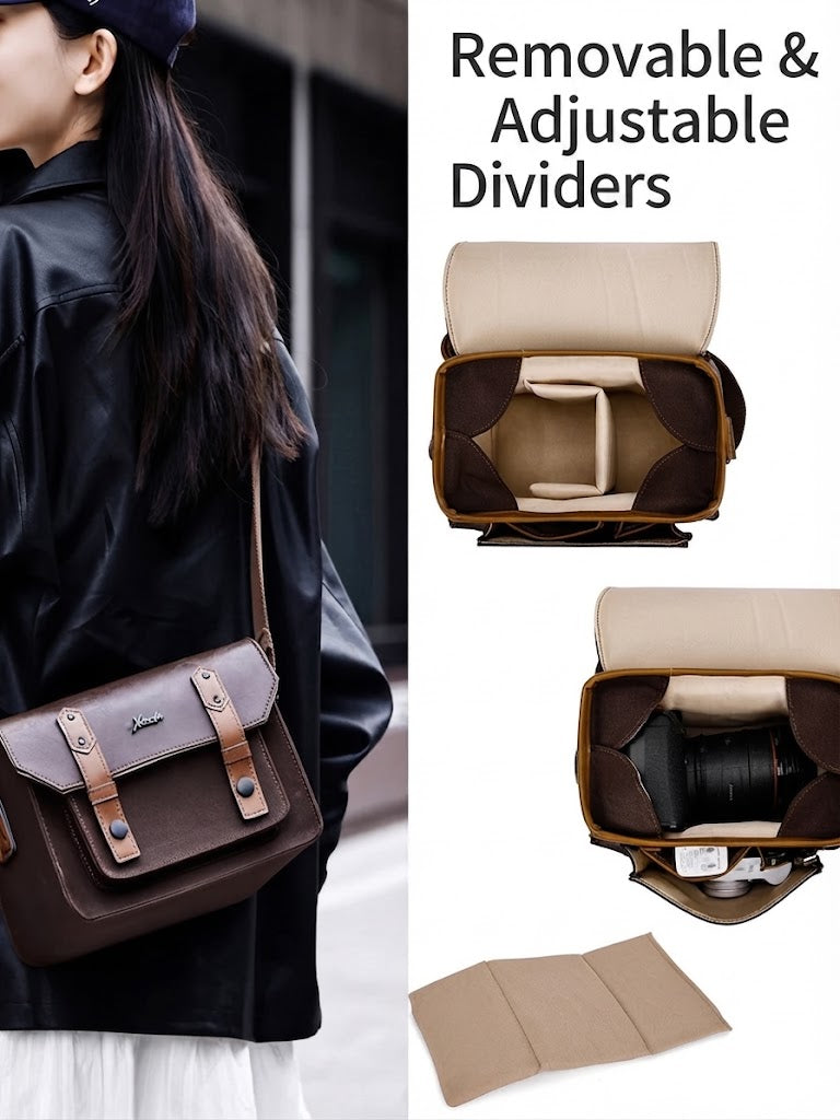 Vintage Canvas Mirrorless Camera Bag - Retro DSLR Shoulder Crossboady Bag